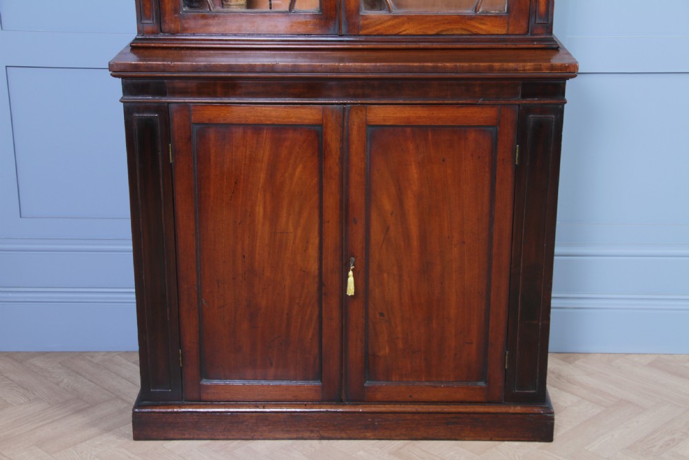 Antique Original Georgian William IV Mahogany Small Glazed Bookcase Cabinet C1830 View VI