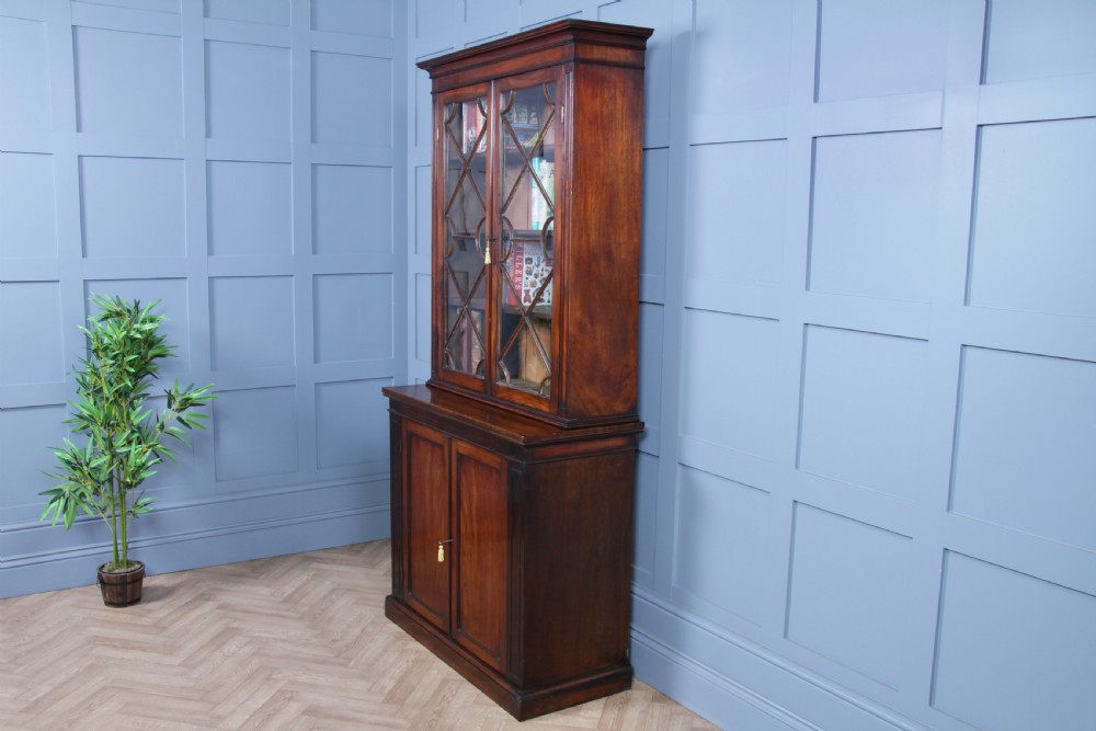 Antique Original Georgian William IV Mahogany Small Glazed Bookcase Cabinet C1830 View X