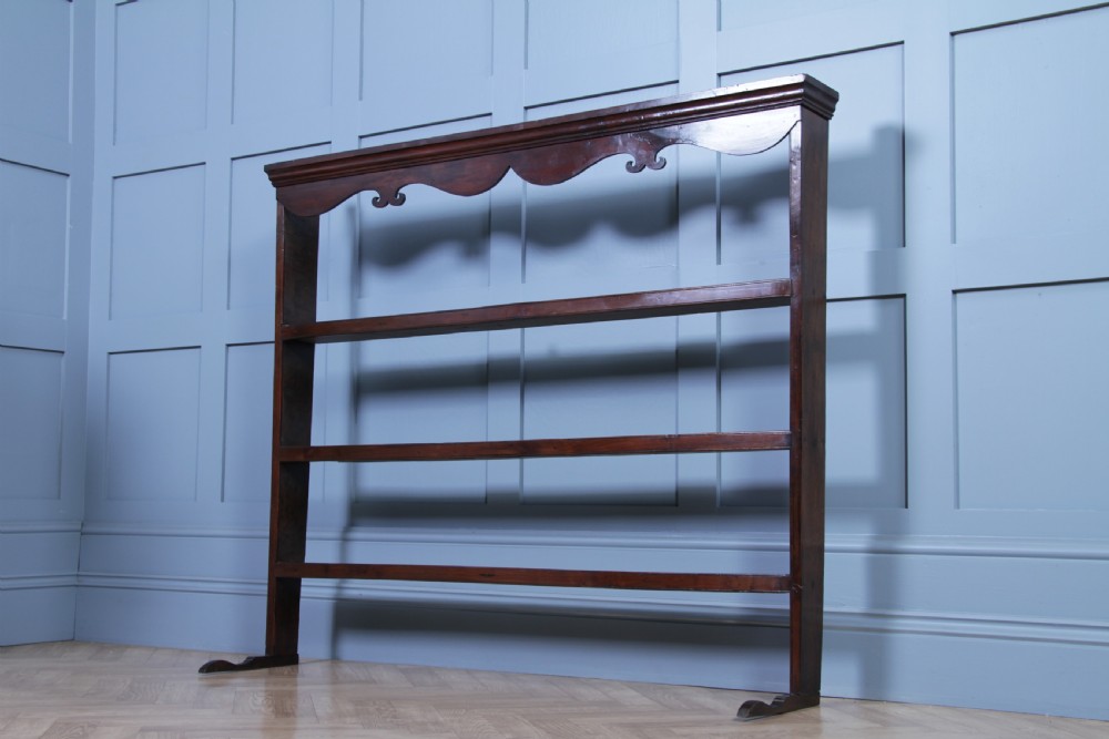 Antique Early Georgian Oak Country Dresser Open Back Plate Rack Only C1800 View IV