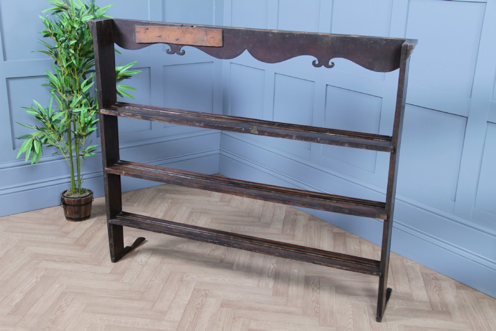 Antique Early Georgian Oak Country Dresser Open Back Plate Rack Only C1800 View V