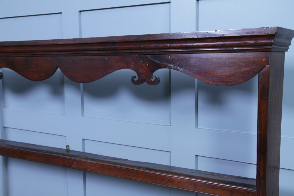 Antique Early Georgian Oak Country Dresser Open Back Plate Rack Only C1800 View VI