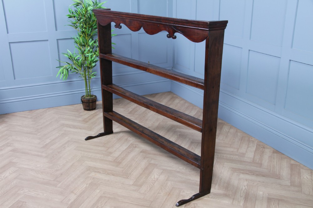 Antique Early Georgian Oak Country Dresser Open Back Plate Rack Only C1800 View VIII