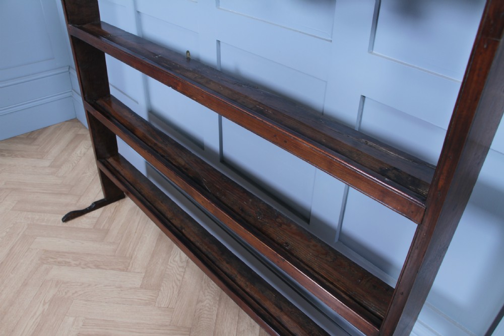Antique Early Georgian Oak Country Dresser Open Back Plate Rack Only C1800 View X