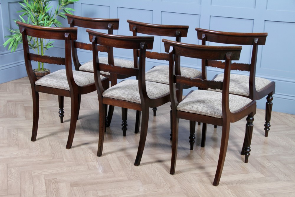 Set of 6 Antique Original William IV Rosewood Dining Chairs Regency Carved C1835 View IX