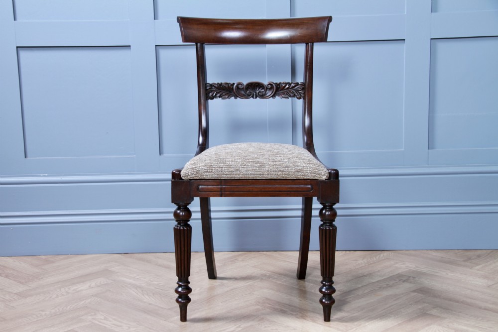 Set of 6 Antique Original William IV Rosewood Dining Chairs Regency Carved C1835 View XI
