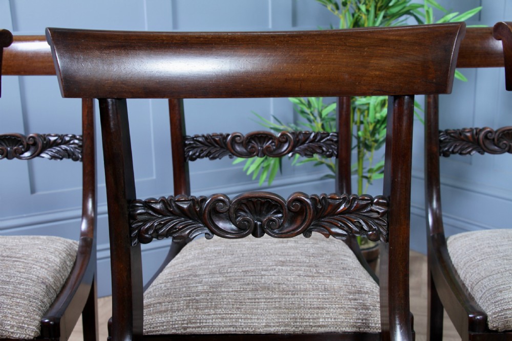 Set of 6 Antique Original William IV Rosewood Dining Chairs Regency Carved C1835 View XIV