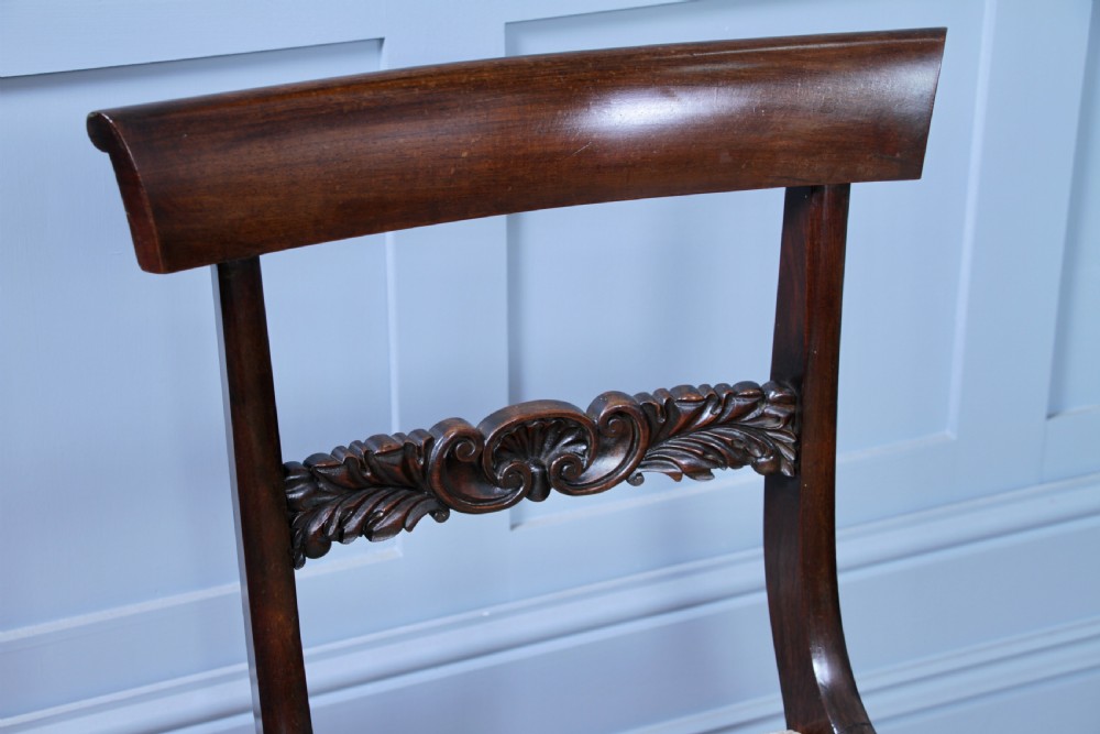 Set of 6 Antique Original William IV Rosewood Dining Chairs Regency Carved C1835 View XV