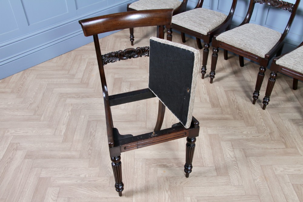 Set of 6 Antique Original William IV Rosewood Dining Chairs Regency Carved C1835 View XVI