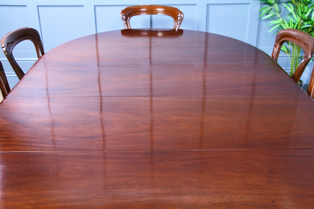 Antique Victorian Solid Mahogany Grand Wind Out 2 Leaf Dining Table and 8 Chairs View VI