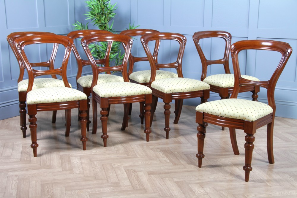 Antique Victorian Solid Mahogany Grand Wind Out 2 Leaf Dining Table and 8 Chairs View XIX