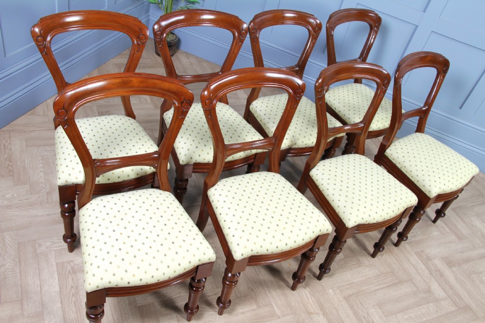 Antique Victorian Solid Mahogany Grand Wind Out 2 Leaf Dining Table and 8 Chairs View XXI