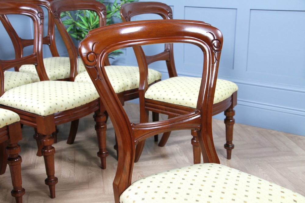 Antique Victorian Solid Mahogany Grand Wind Out 2 Leaf Dining Table and 8 Chairs View XXII