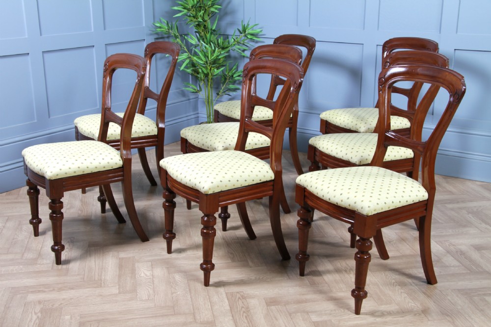 Antique Victorian Solid Mahogany Grand Wind Out 2 Leaf Dining Table and 8 Chairs View XXVIII
