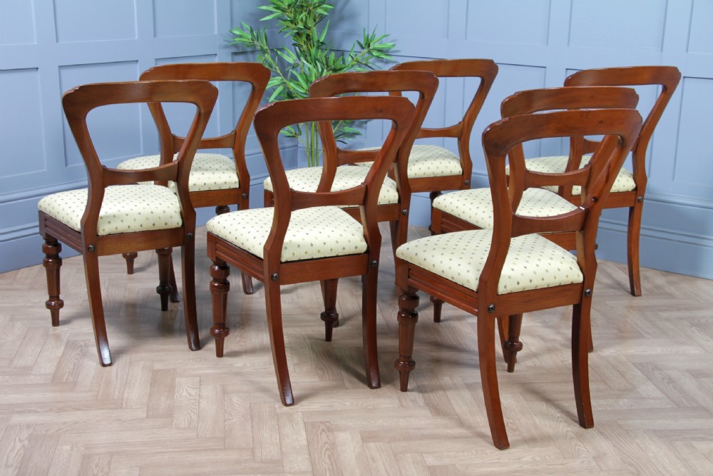 Antique Victorian Solid Mahogany Grand Wind Out 2 Leaf Dining Table and 8 Chairs View XXIX