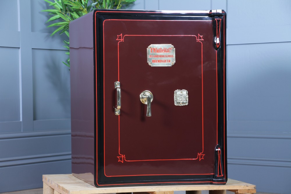 Antique F. WHITFIELD & Co Luxury Fireproof Safe Fully Restored With Keys Vintage View IV