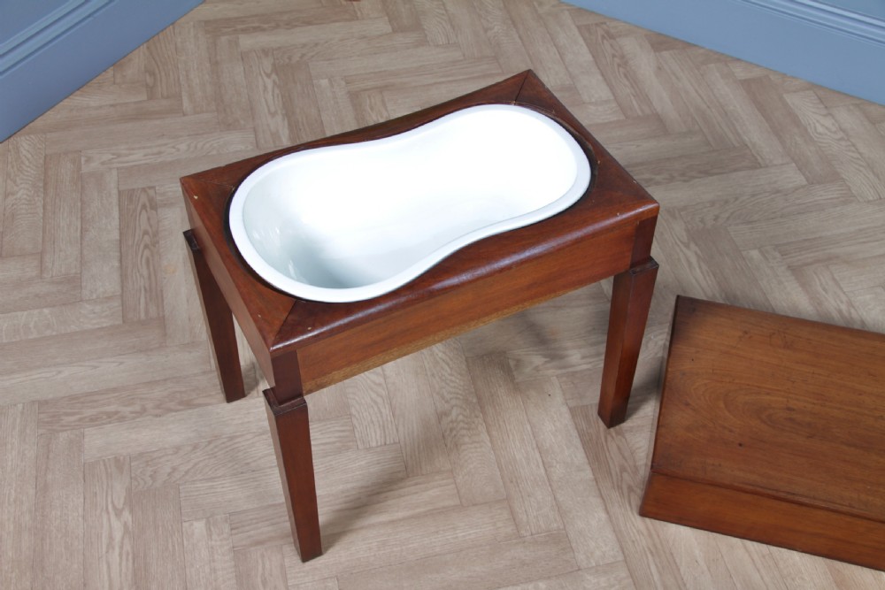 Antique Victorian Mahogany Baby Bath, Side Table 1870
 View VI