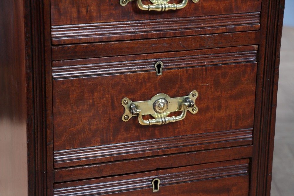 Antique Victorian Art Nouveau Mahogany 9 Drawer Twin Pedestal Writing Desk C1880 View IX