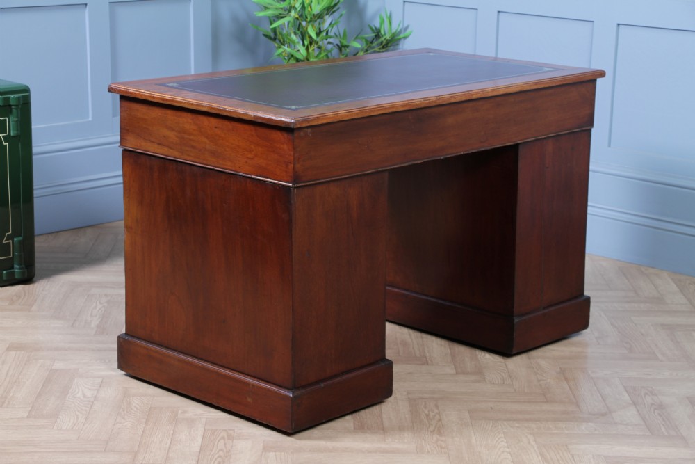 Antique Victorian Art Nouveau Mahogany 9 Drawer Twin Pedestal Writing Desk C1880 View XIII