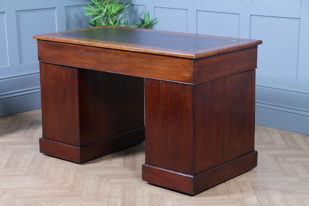 Antique Victorian Art Nouveau Mahogany 9 Drawer Twin Pedestal Writing Desk C1880 View XIV