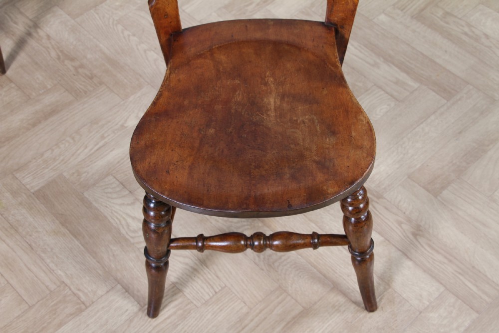 Harlequin Set of 8 Antique Original Victorian Balloon Back Kitchen Chairs C1870 View VIII