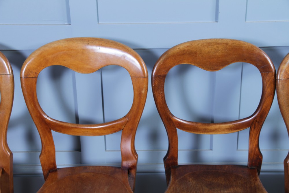 Harlequin Set of 8 Antique Original Victorian Balloon Back Kitchen Chairs C1870 View IX