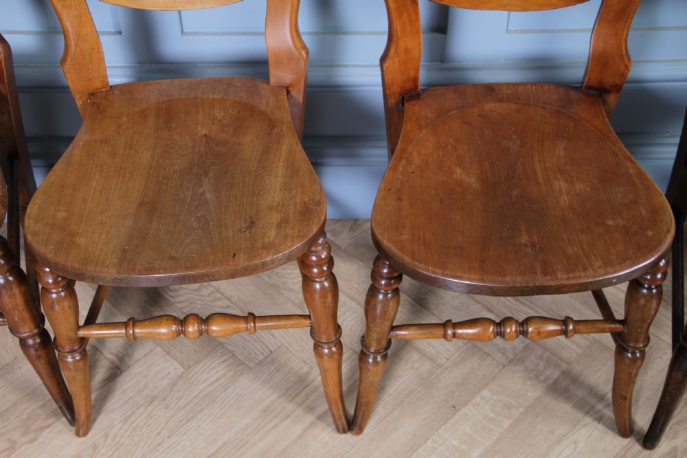 Harlequin Set of 8 Antique Original Victorian Balloon Back Kitchen Chairs C1870 View XII