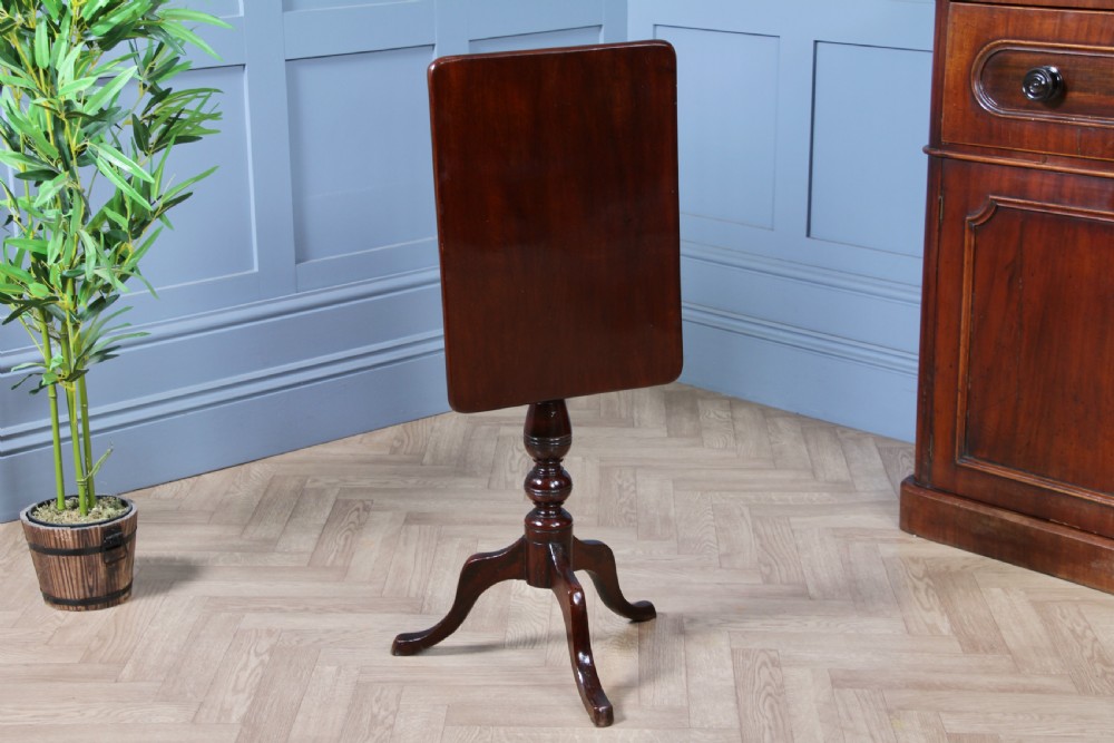 Original Antique Victorian Solid Mahogany Tilt Top Turned Tripod Wine Table 1870 View III