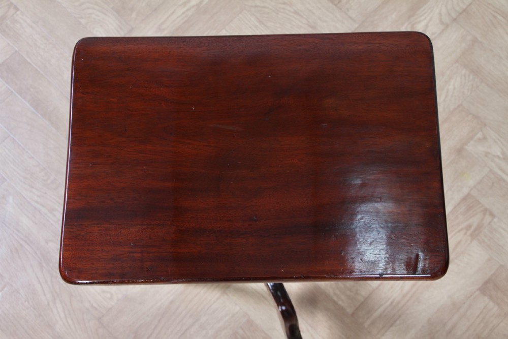 Original Antique Victorian Solid Mahogany Tilt Top Turned Tripod Wine Table 1870 View VII