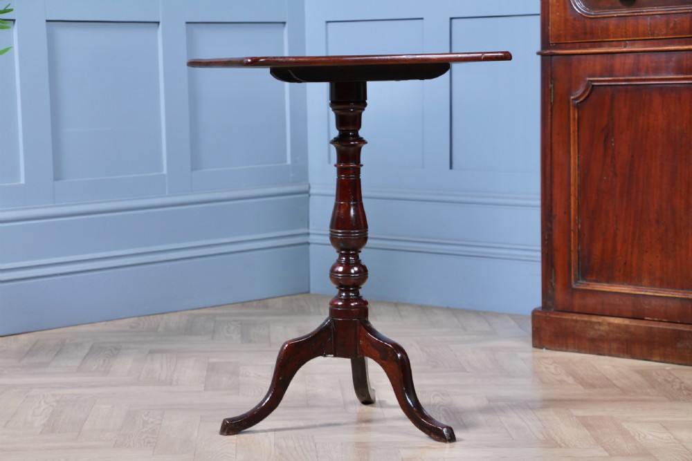 Original Antique Victorian Solid Mahogany Tilt Top Turned Tripod Wine Table 1870 View X