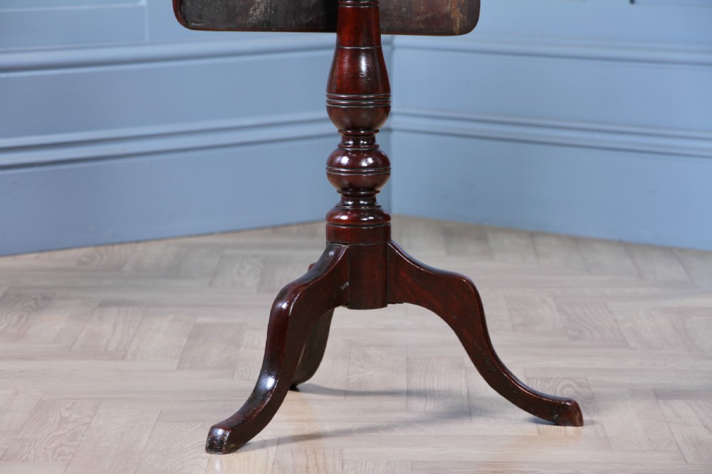 Original Antique Victorian Solid Mahogany Tilt Top Turned Tripod Wine Table 1870 View XII