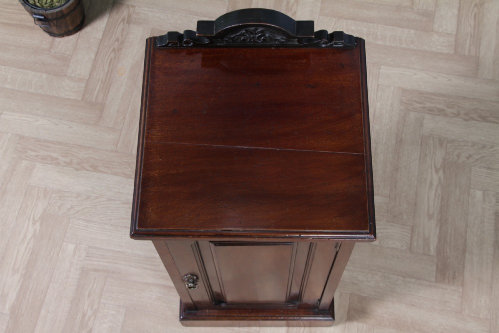 Antique Edwardian Carved Solid Mahogany Bedside Cupboard View III