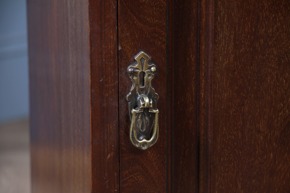 Antique Edwardian Carved Solid Mahogany Bedside Cupboard View IV