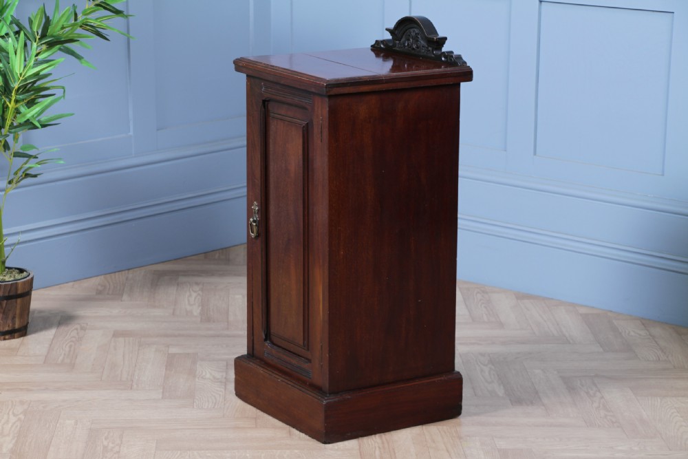 Antique Edwardian Carved Solid Mahogany Bedside Cupboard View VIII