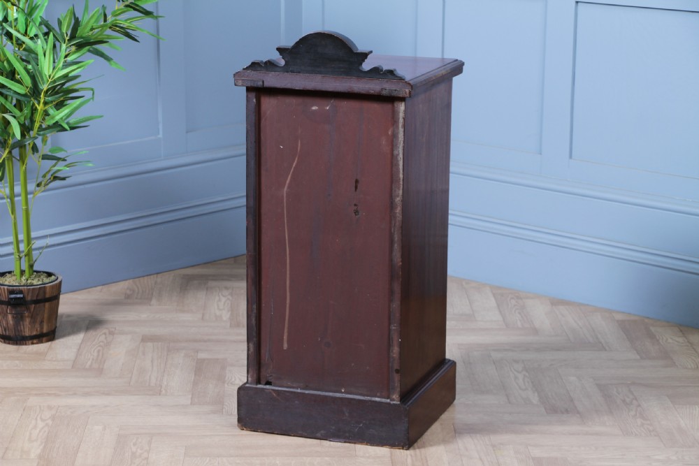 Antique Edwardian Carved Solid Mahogany Bedside Cupboard View X
