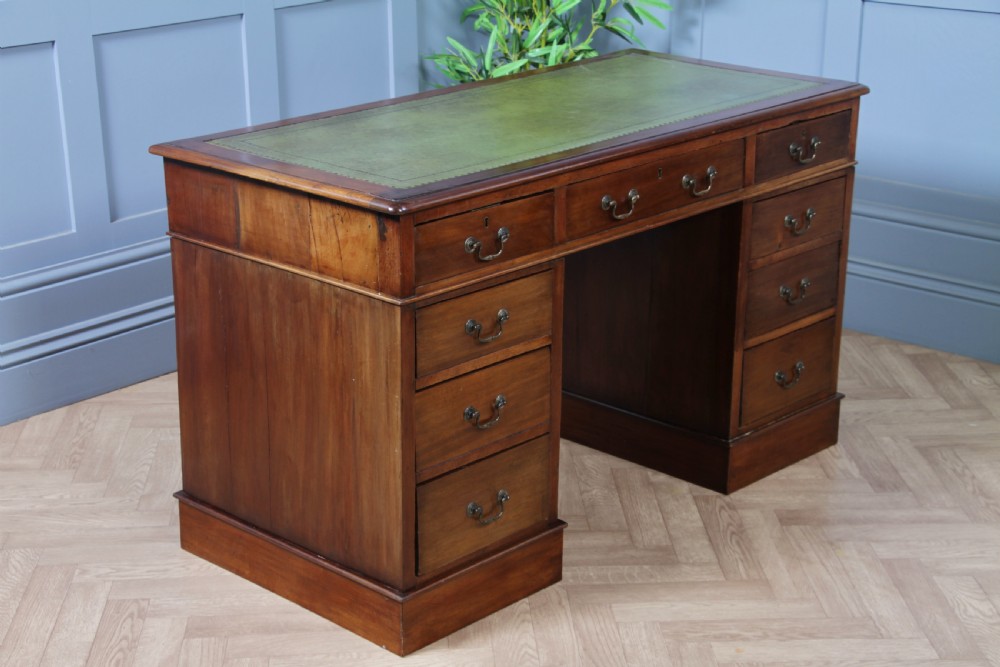 Antique Late Victorian Mahogany 9 Drawer Twin Pedestal Knee Hole Writing Desk View VII
