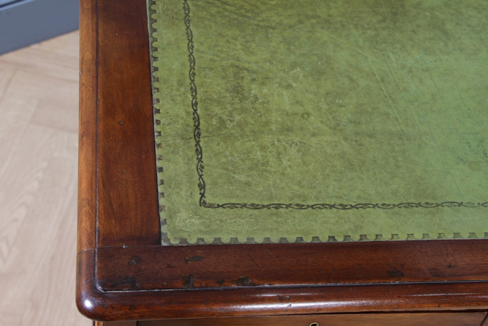 Antique Late Victorian Mahogany 9 Drawer Twin Pedestal Knee Hole Writing Desk View XII