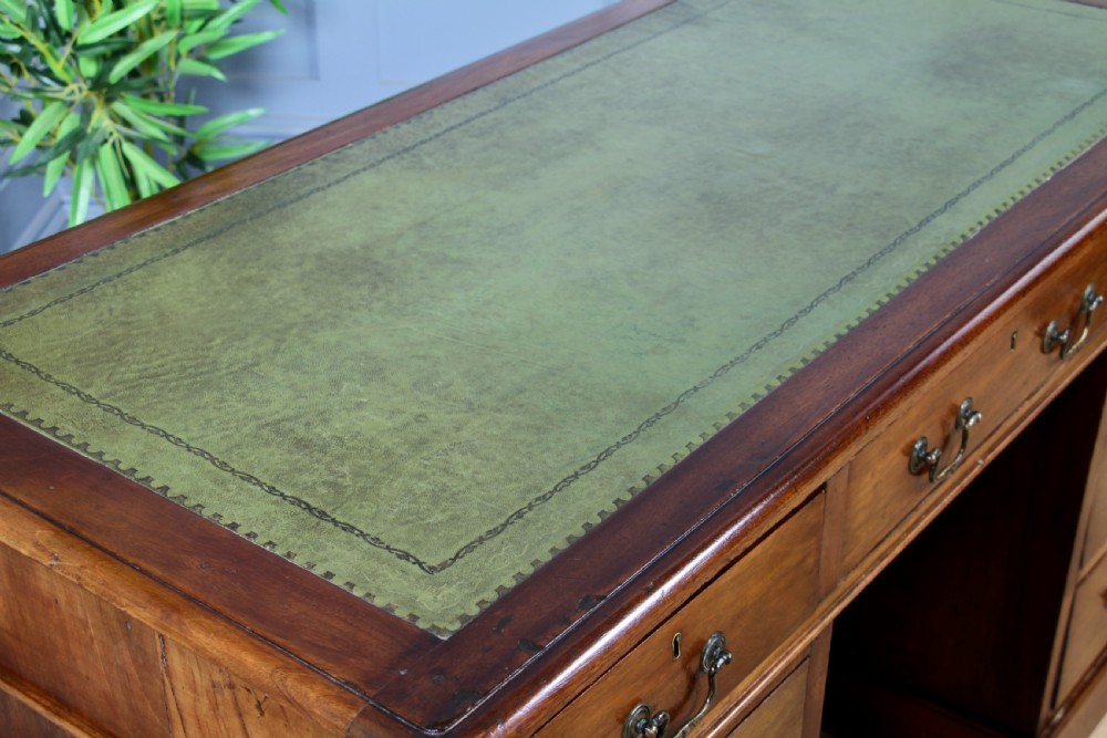 Antique Late Victorian Mahogany 9 Drawer Twin Pedestal Knee Hole Writing Desk View XIII