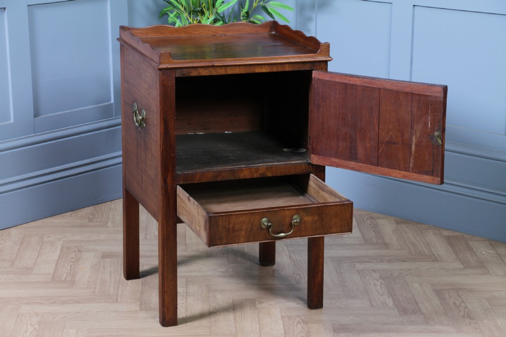 Antique Georgian Flame Mahogany Tray Top Bedside Cupboard C1800
 View V