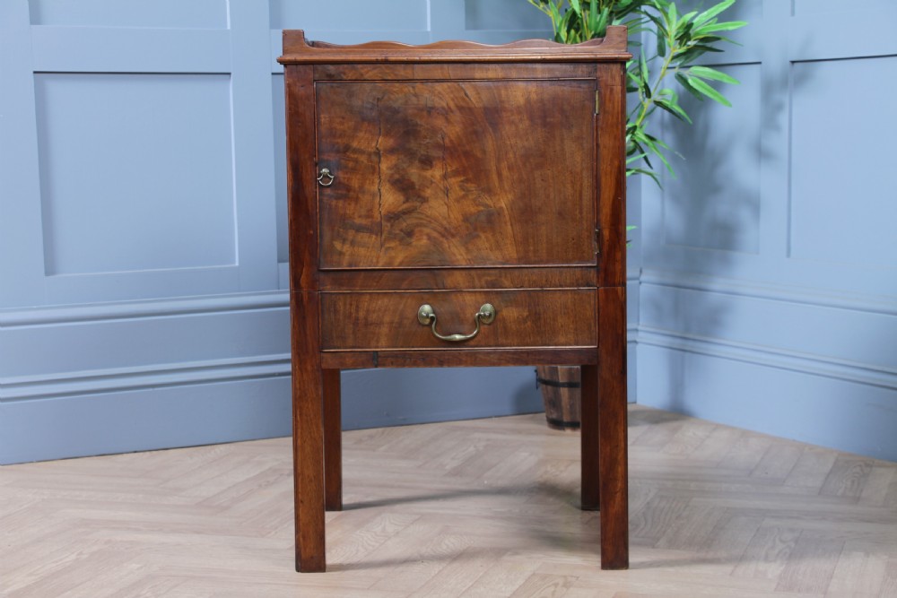 Antique Georgian Flame Mahogany Tray Top Bedside Cupboard C1800
 View VI