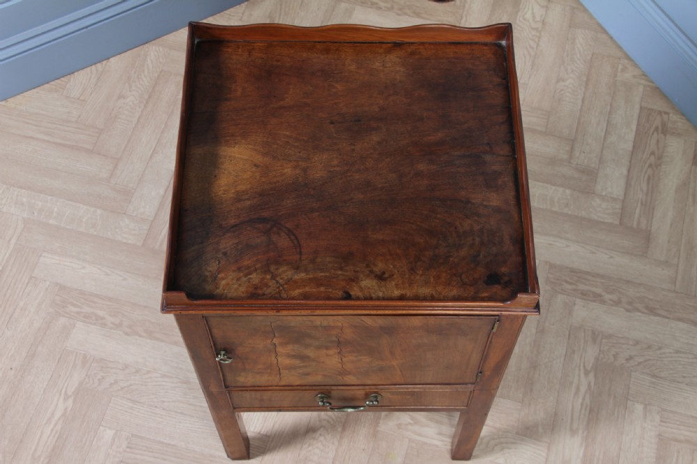 Antique Georgian Flame Mahogany Tray Top Bedside Cupboard C1800
 View X