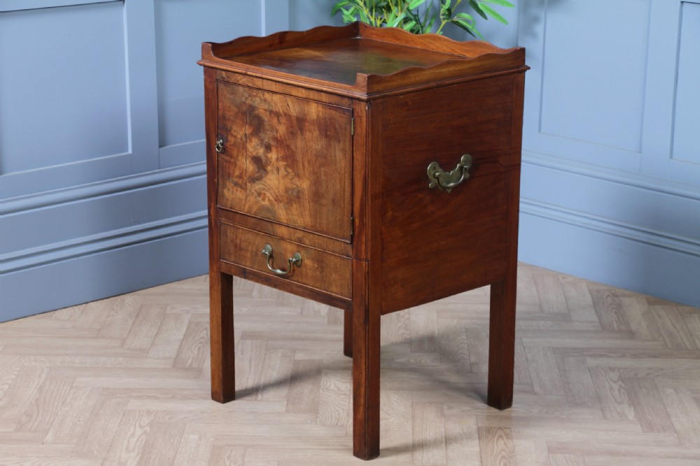 Antique Georgian Flame Mahogany Tray Top Bedside Cupboard C1800
 View XII