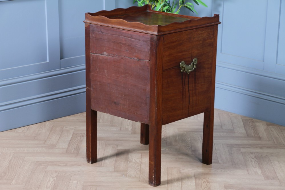 Antique Georgian Flame Mahogany Tray Top Bedside Cupboard C1800
 View XIV