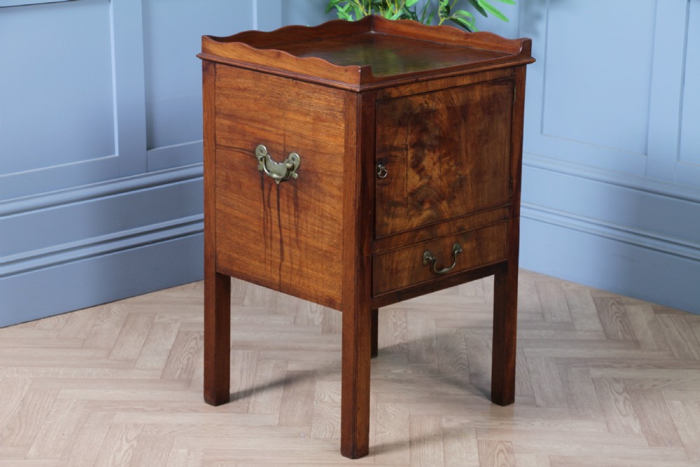 Antique Georgian Flame Mahogany Tray Top Bedside Cupboard C1800
 View XV