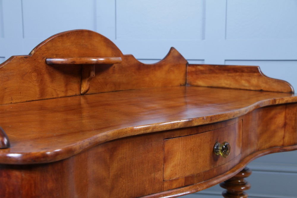 Antique Victorian Satin Birch Twin Pedestal Tray Top Dressing Table With Draw C1860 View VI