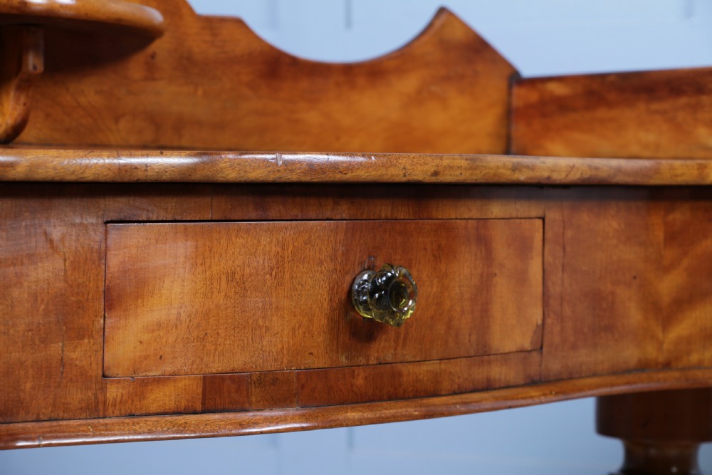 Antique Victorian Satin Birch Twin Pedestal Tray Top Dressing Table With Draw C1860 View XIII