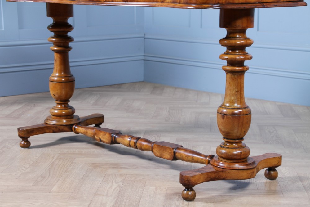 Antique Victorian Satin Birch Twin Pedestal Tray Top Dressing Table With Draw C1860 View XIV
