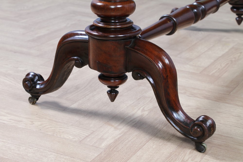 Antique Early Victorian Mahogany Carved Library Writing Table View VI