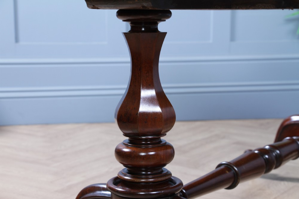Antique Early Victorian Mahogany Carved Library Writing Table View XI