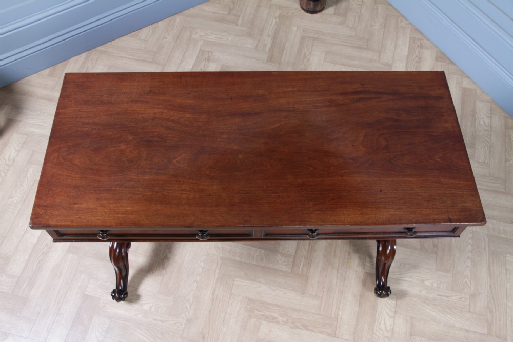 Antique Early Victorian Mahogany Carved Library Writing Table View XII