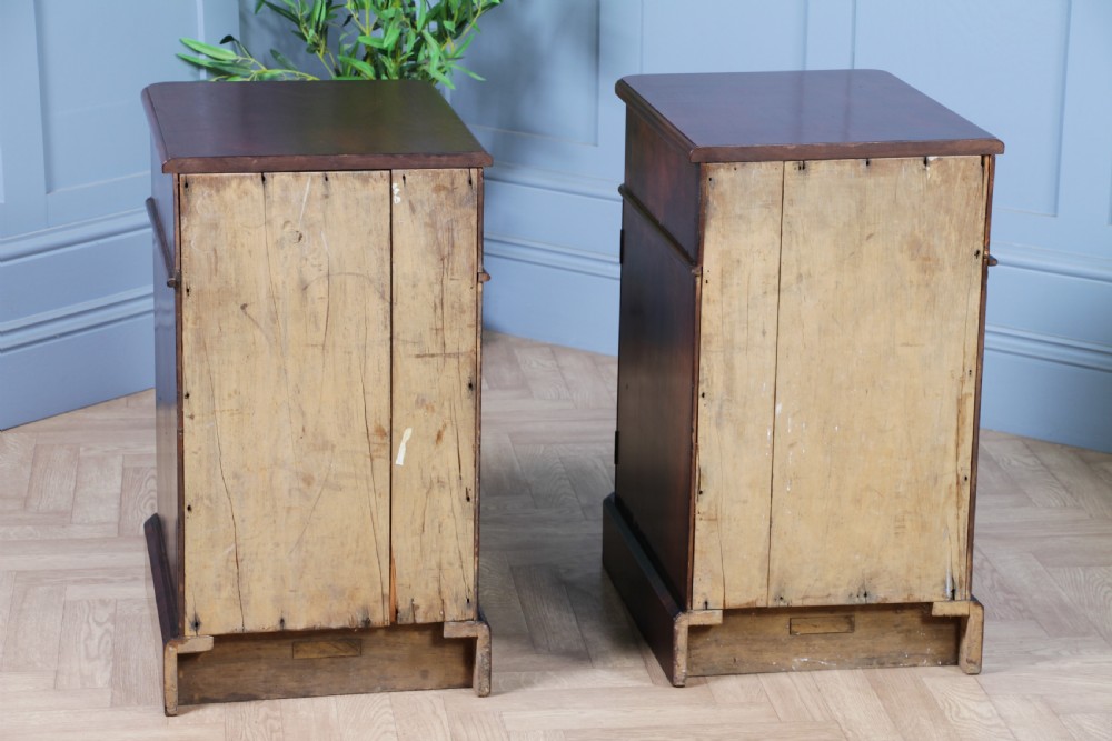 Pair of Antique Victorian Flame Grain Mahogany Bedside Cupboards Restored C1860 View VIII